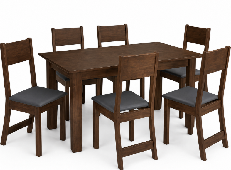 ABBA JGO COMEDOR ATLANTA 6S NOCE/GRAF