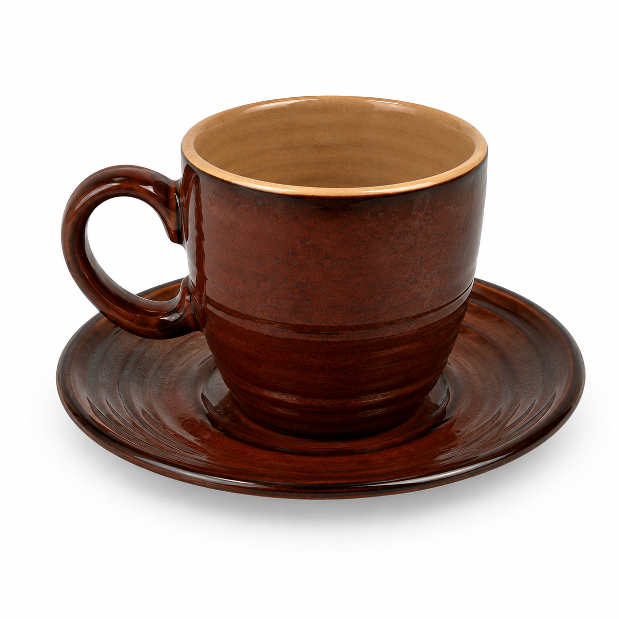 DANNY HOME JGO TAZAS PORCELANA 12PZS MARRON