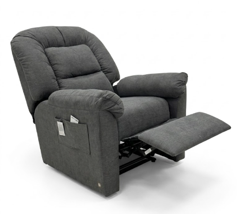 ECOLEATHER SOFA RECLIN C/ VIBRO GRIS