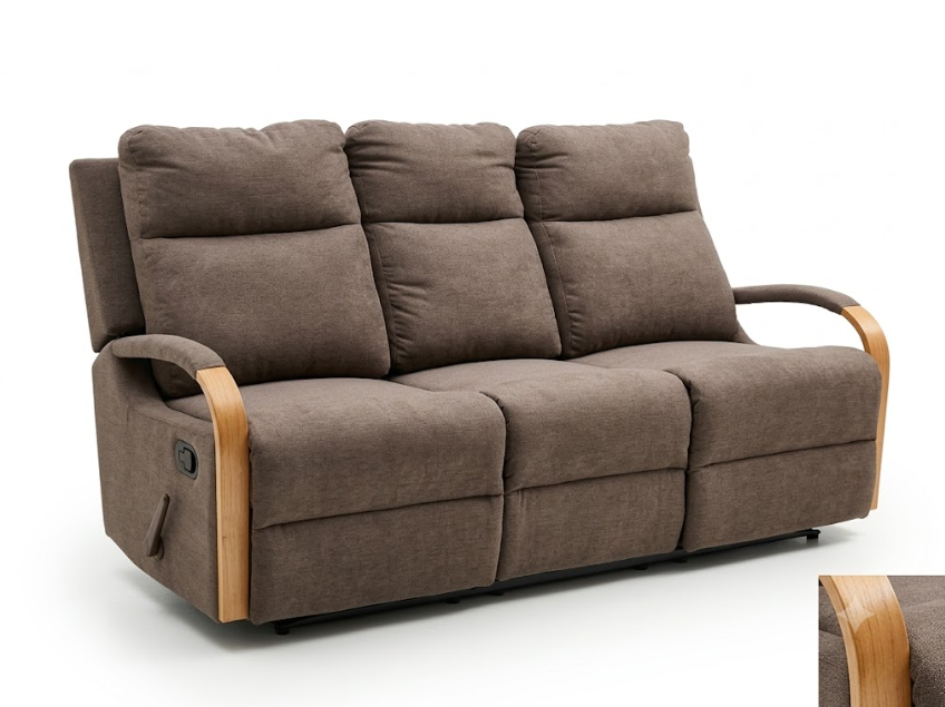 ECOLEATHER SOFA RECLIN.3.2CPOS TJ6248-23