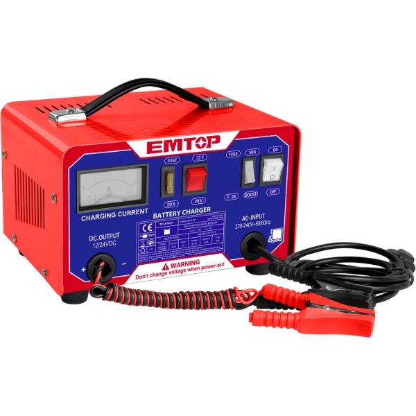 EMTOPCARGADOR DE BATERIA PARA AUTO 220V 12/24MAS 180AH
