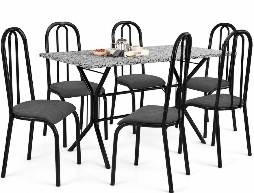 MOVELMAX JGO COMEDOR FABONE GRANITO 6S