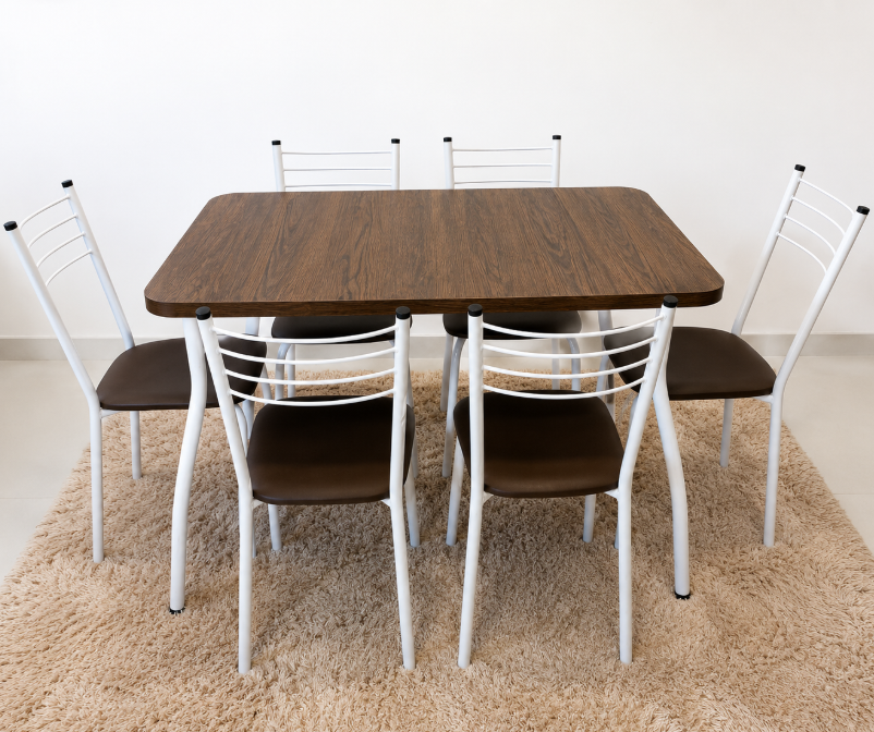 MOVELMAX JGO COMEDOR TUBOLAR 6S
