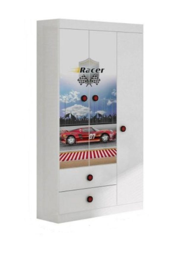 MOVELMAX ROPERO 3P 2CAJ RACER BCO