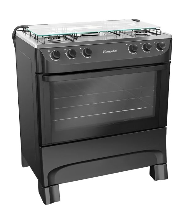MUELLER COCINA A GAS 5H MODERATTO NEGRO