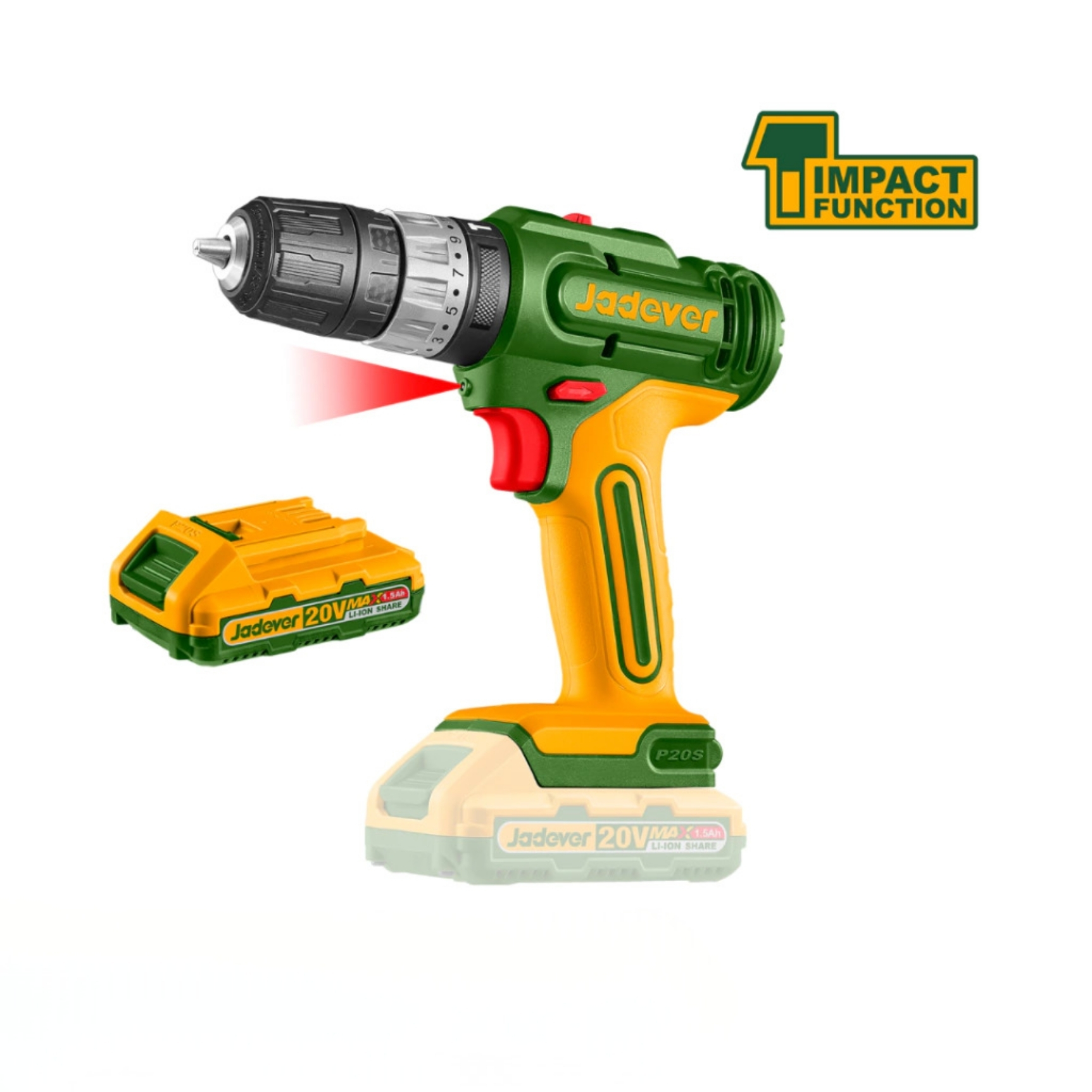 JADEVER TALADRO PERCUTOR INALAB 35NM 2V + 1BATERIA