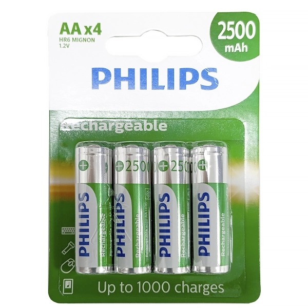 PHILIPS PILA RECARGABLE AA 1000MAH PACK 4