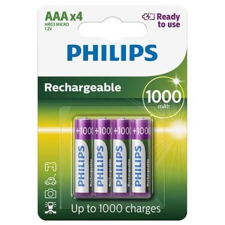 PHILIPS PILA RECARGABLE AAA PACK 4