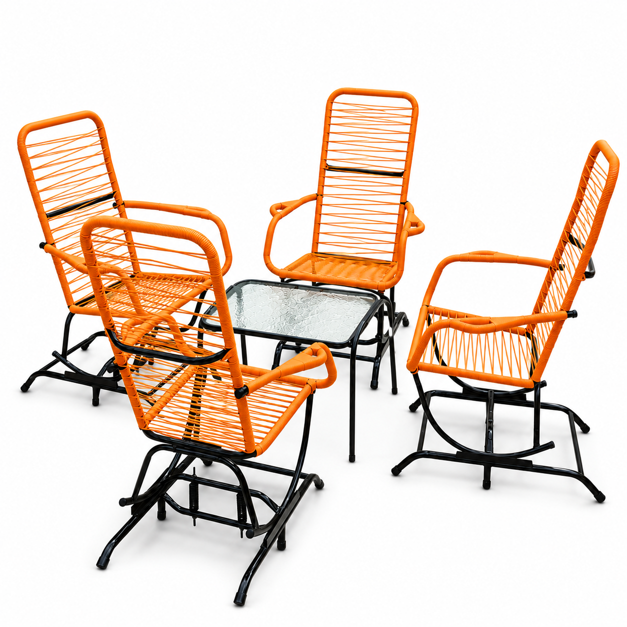 JUEGO DE SILLON CON RESORTE NARANJA