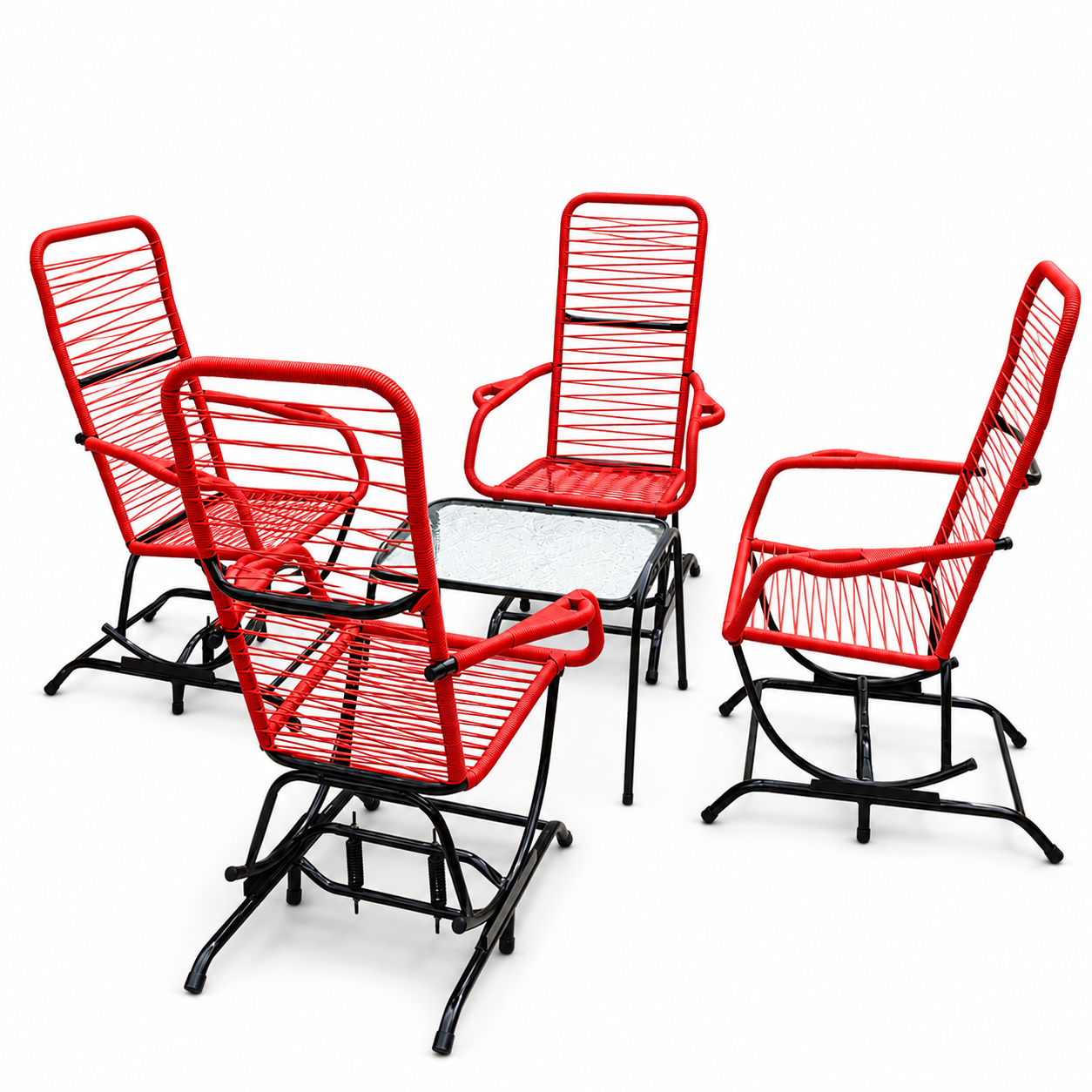 JUEGO DE SILLON CON RESORTE ROJO