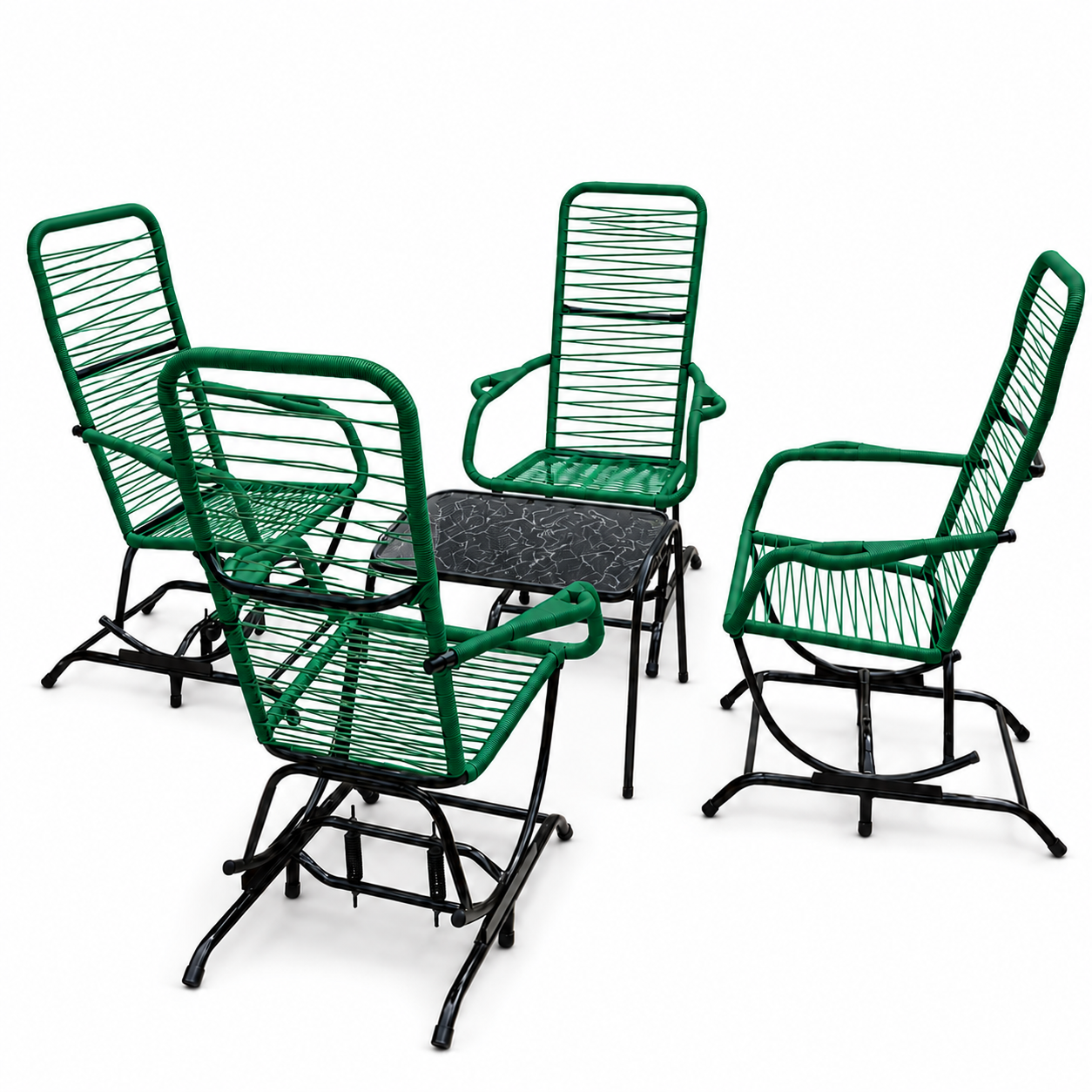 JUEGO DE SILLON CON RESORTE VERDE