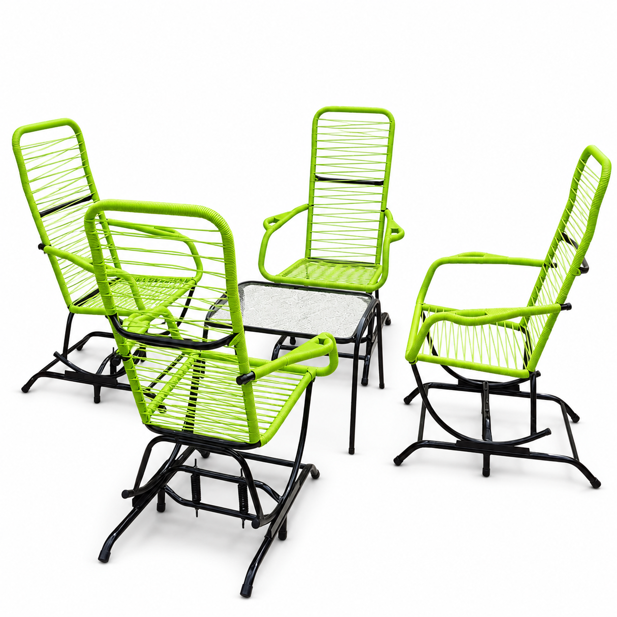 JUEGO DE SILLON CON RESORTE VERDE LIMON