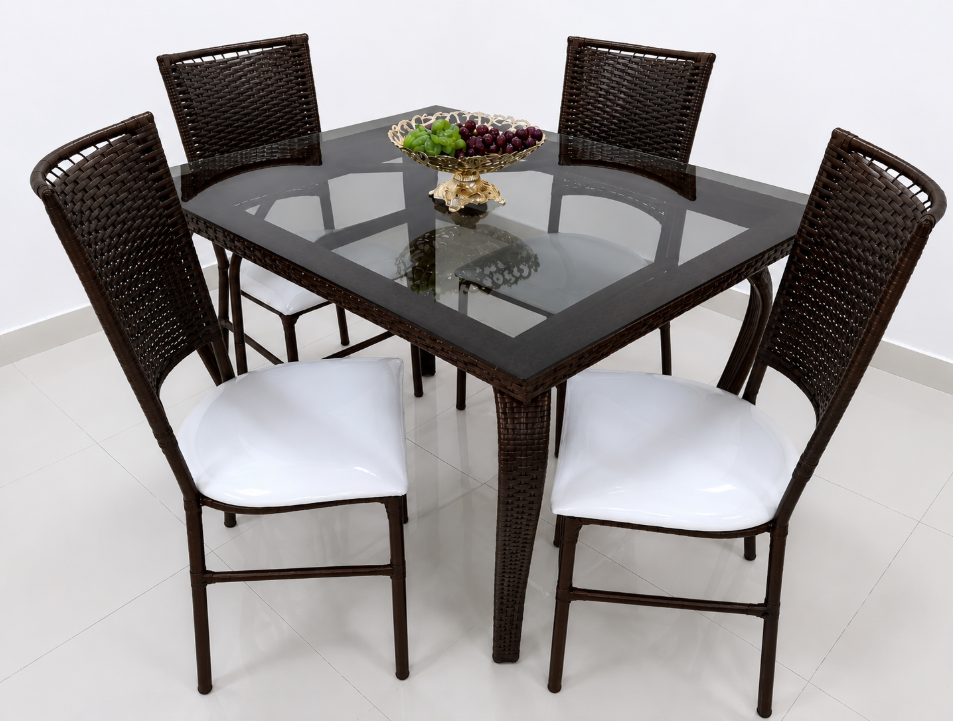 SARA JGO COMEDOR DE MIMBRE NASHA 4S