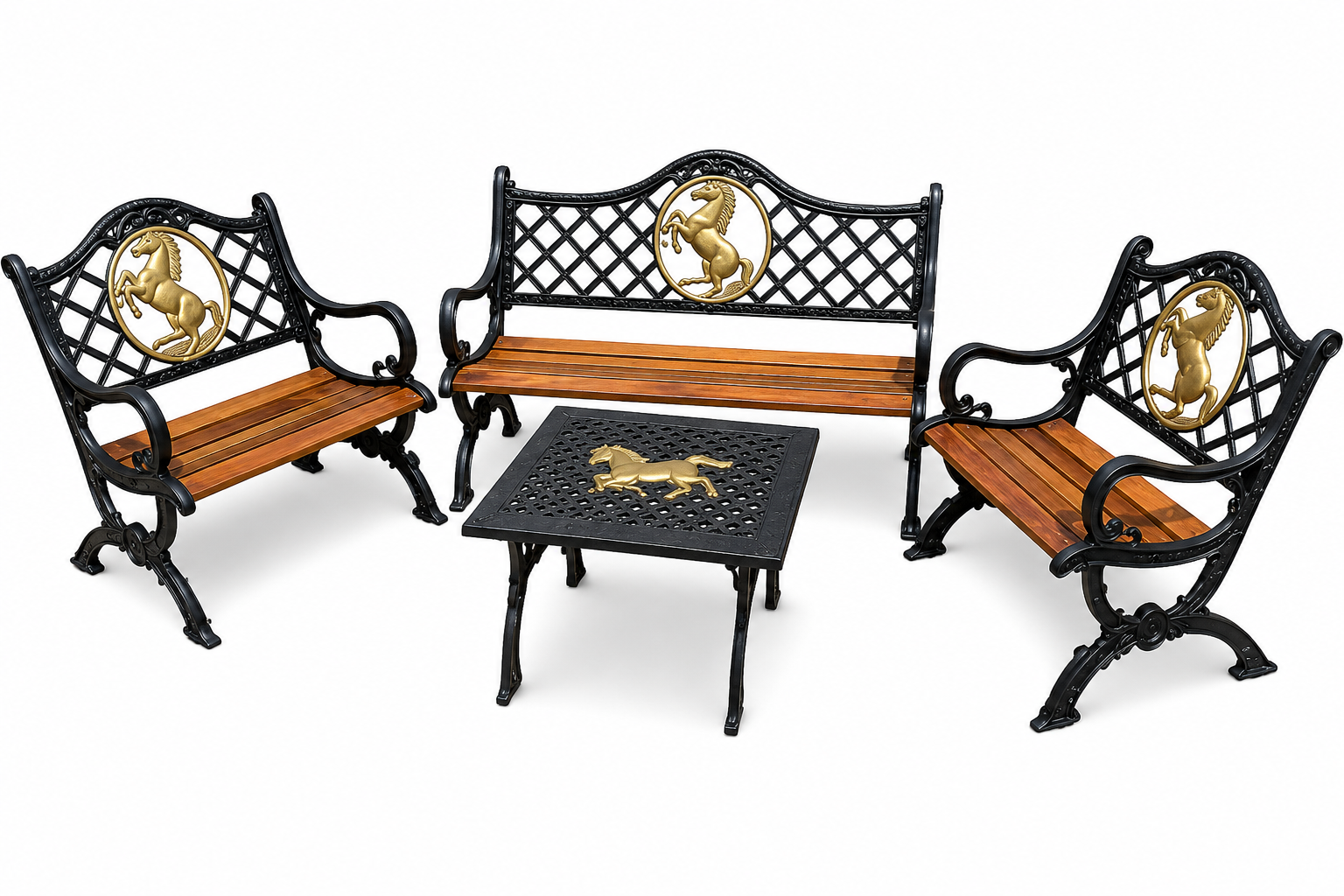 VIRGO JGO SILLON CABALLITO HIERRO Y MAD.