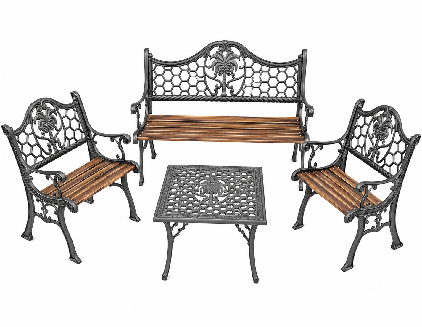 VIRGO JGO SILLON COCOTERO HIERRO Y MAD.
