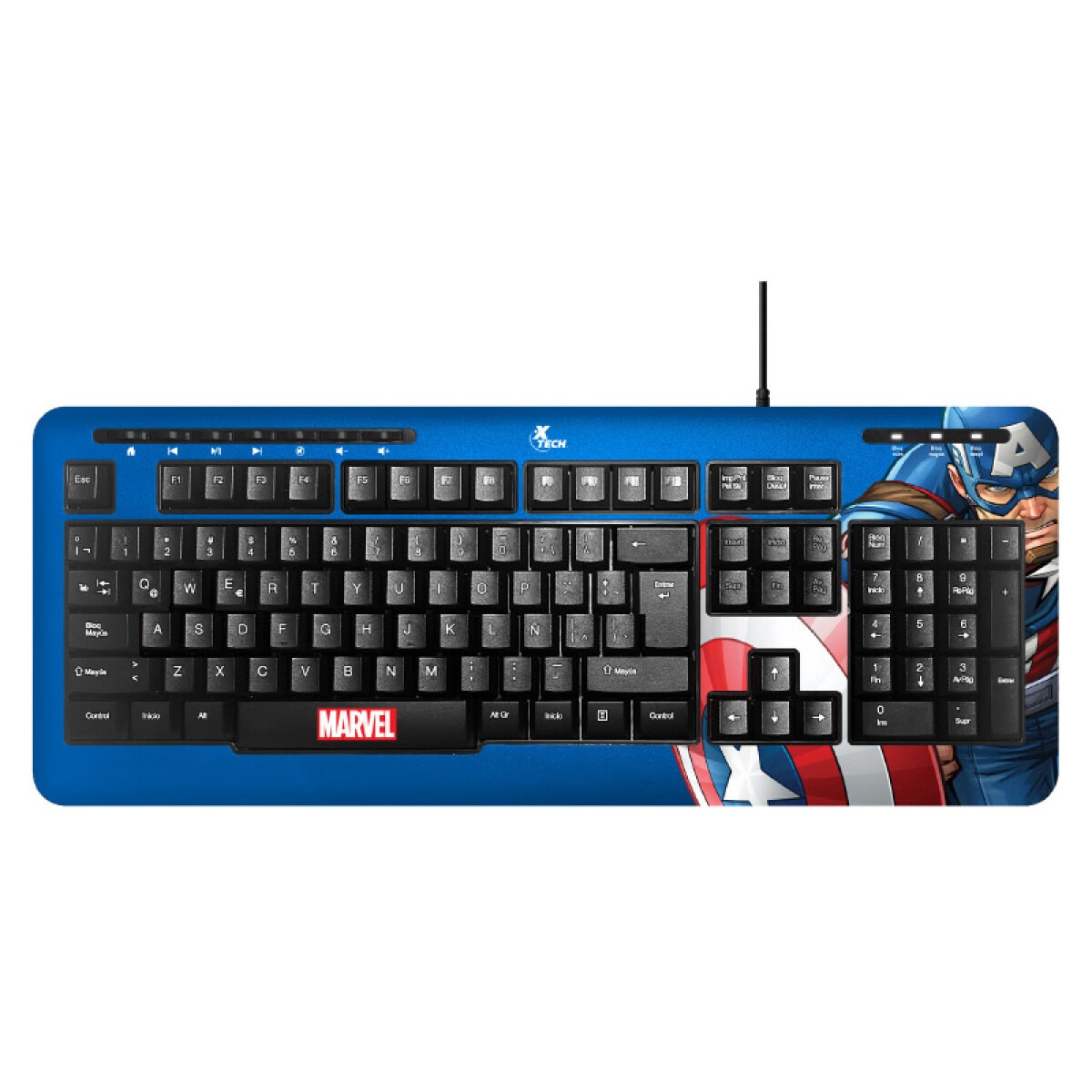 XTECH TECLADO USB CAP. AMERICA ESP/AZ/MUL